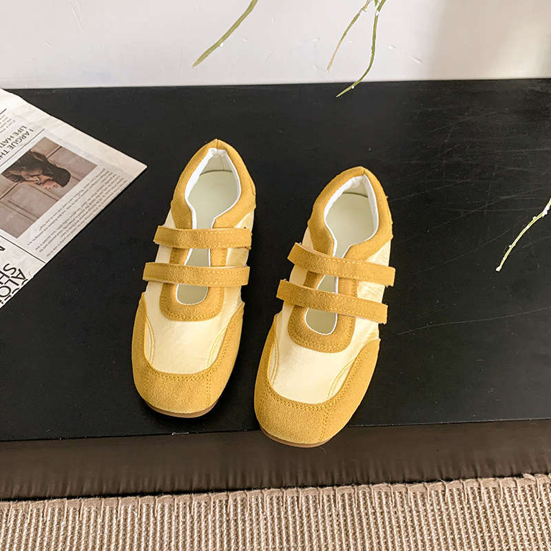 Retro word with moral training shoes women's spring and summer new niche design Velcro fashion versatile Mary Jane shoes