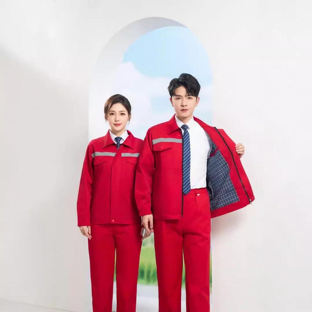Men's Double-Layer Long-Sleeve and Short-Sleeve Workwear Set for Autumn/Winter - Durable and Thickened for Labor Protection