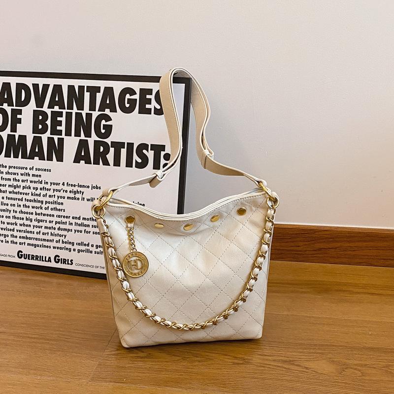 

Модная универсальная ромбовидная сумка-цепочка женская 2025 лето новая сумка-ведро кроссбоди