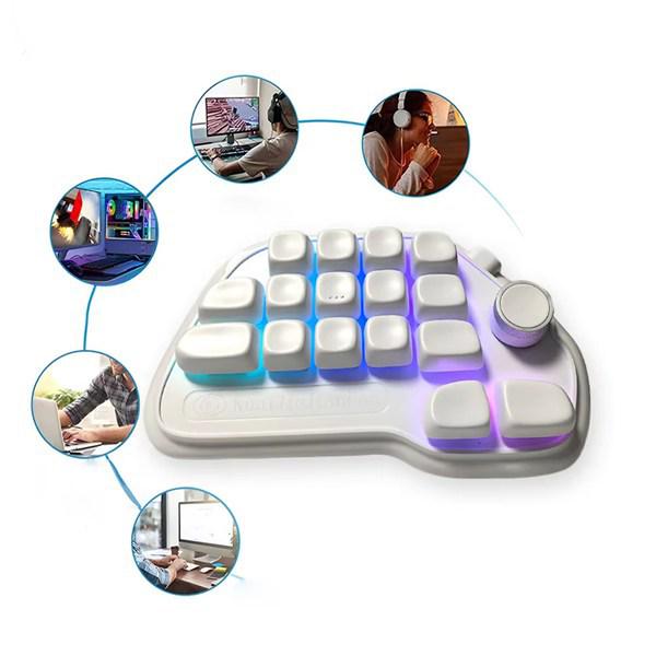 

17-Key Customizable Wired Mini Keypad - White ABS Other