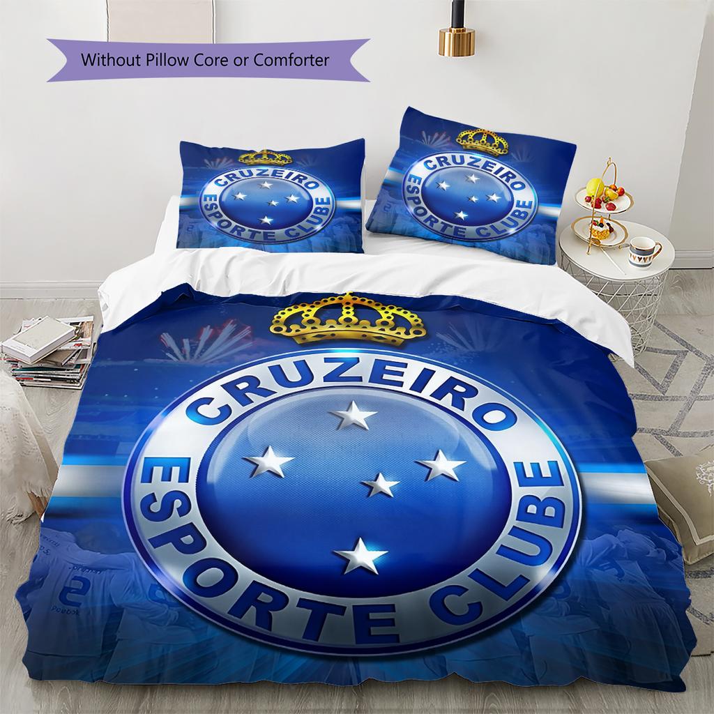 Cruzeiro Esporte Clube Pattern Bedding Home Decoration Birthday Gift (1 * duvet cover + 2 * pillowcase, without core)