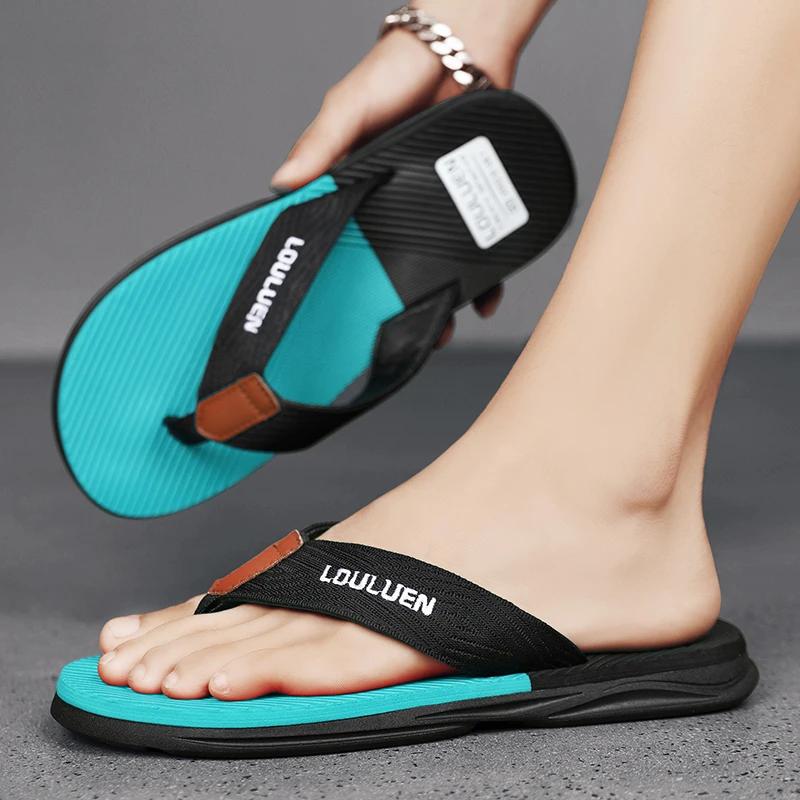 New Men Slippers Summer Ankle Wrap Shoes Slip-resistant Slide SandalsSummer Male Slippers Beach Water Shoes Zapatillas Hombre