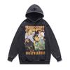 American Trendy Brand Hooded Sweater Retro Skull Print Washed Old Oversize Jumper Top