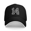 14 Maglia Nera Numero Sportivo quattordici Calcio 14 Cappellino da Baseball Cappello Taglia Grande Cappello da Golf Uomo Cappello personalizzato Ragazza Uomo