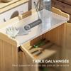 Potting Table Gardening Table with Cupboard and Shelves and Top Non-Slip Pads In Fir Wood Yellow