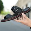 Fashion High Quality Casual Leather Sandals Men Comfy All-match Slipper 2025Summer Flat Designer Walking Shoes Beach Breathable Slippers