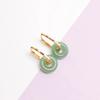 S925 Sterling Silver Bamboo Jade Drop Earrings with Safety Ring Clip
