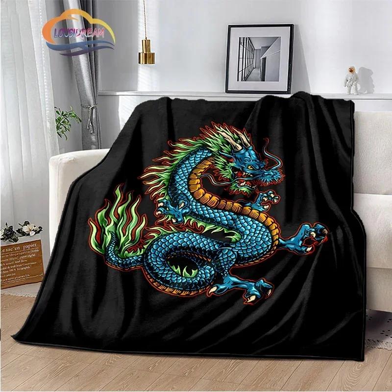 Dragon Blanket 3D Printing Animal Art Soft and Comfortable Sofa Bed Bedroom Decorative Bedspread Travel s
