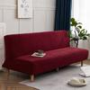 Gestreifte Jacquard-Schlafsofa-Abdeckung Ohne Armlehnen Wasser -Ski-Stoff Einfarbige Wohnzimmer-Sofa-Schutzhülle Wohnzimmer Bereich Dehnbarer Sesselbezug