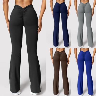 Non-marking Micro Flare Yoga Pants Sports Fitness Pants Women High Waisted Hip Lifting Bottoms