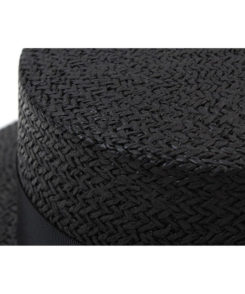 Taping Black Long Panama Hat