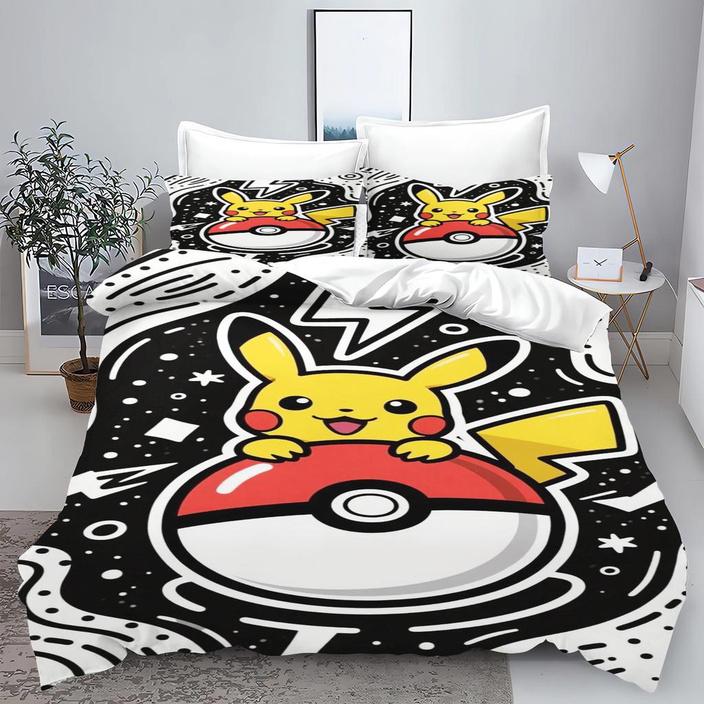 PokéMon Tuya Anime Home Bedroom Comforte Nordic Polyester Material Suitable for Children and Adults 3-piece Set