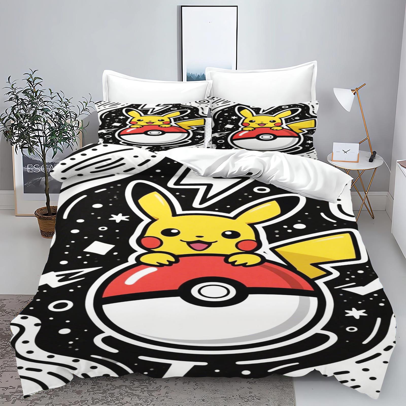 

Comforter Pokémon Tuya Anime Home Bedroom Comforte Nordic Polyester Material Suitable For Children And Adults 3-Piece Set Comforter (quilt)-EU Single(135*200cm)3pcs