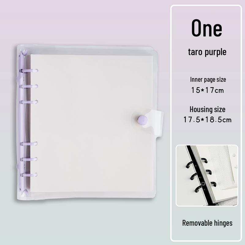 Soft Leather Ring-Bound Planner with Detachable Buckle - Square, Thickened, Grid or Blank Pages