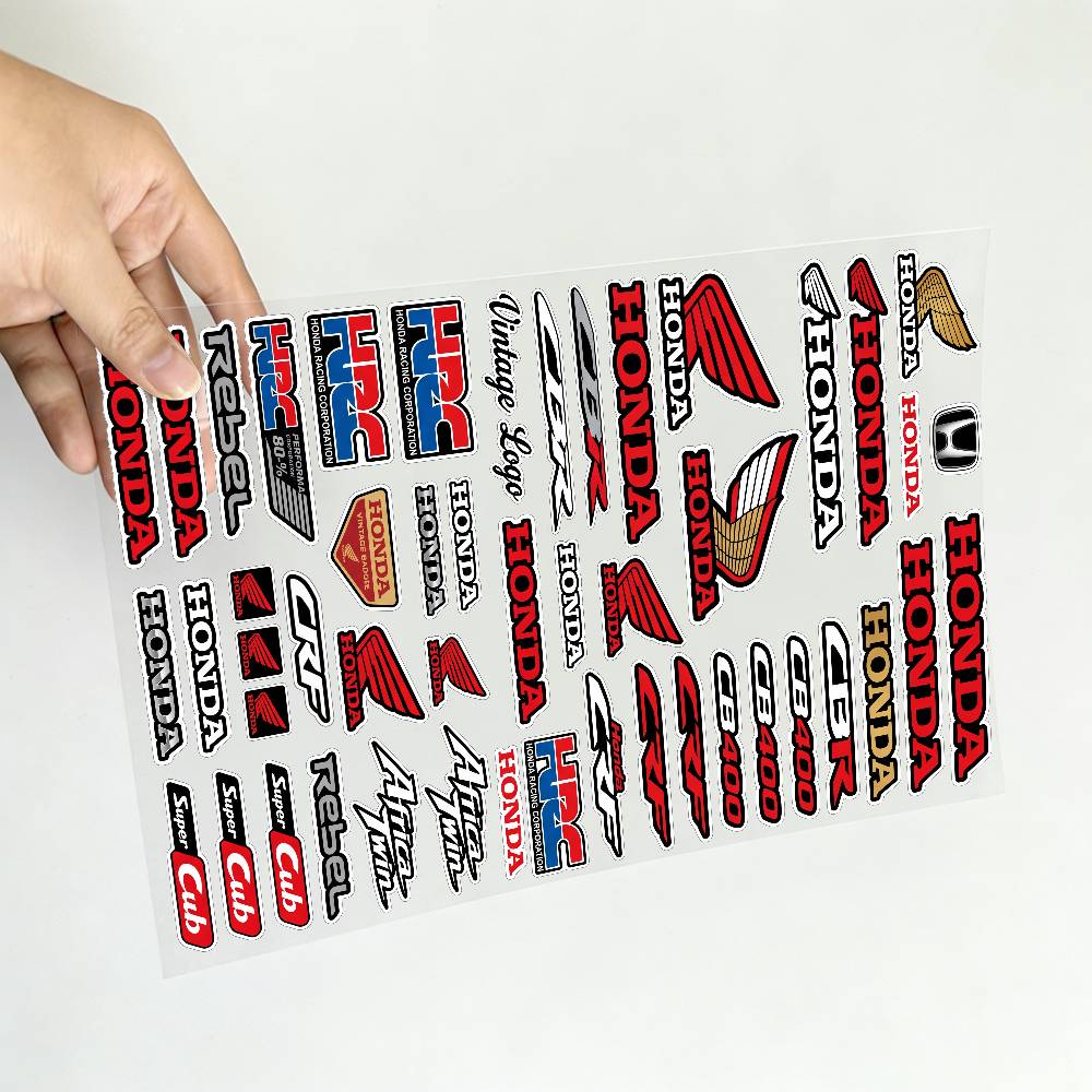 For Honda Motorcycle Reflective Stickers Waterproof Decals for Helmet Scooter Fuel Tank Toolbox Racing EC5 wsvj7