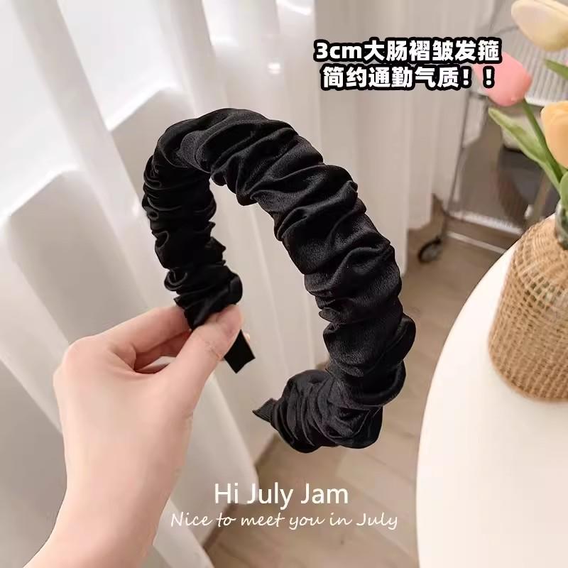 

Новая черная складная простая повязка на голову для женщин, девочек, элегантная повязка для увеличения высоты, резинка для волос, милый ободок для волос, модные аксессуары для волос