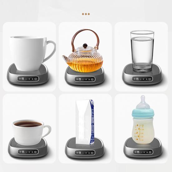 Ayarlanabilir Sıcaklıklı Elektrikli Fincan Isıtıcı Taşınabilir Kahve Çay Kupası Isıtıcı Kablosuz Taşınabilir İçecek Isıtıcı Ped Ofis Ev İçin