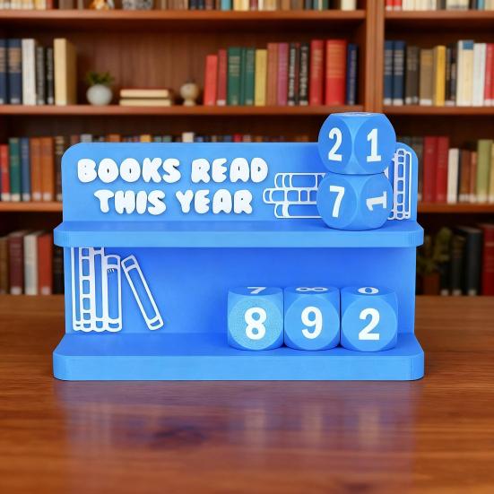 Reading Counter Bookshelf Decor Book Read This Year Ornament Yearly Reading Record Reading Challenge Tracker Gift for Book Lovers