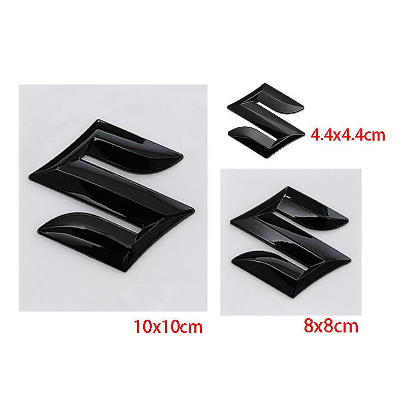 Car Logo 2/3/4/5pcs ABS Glossy Black Replaced Front Rear Badge Sticker for SUZUKI Swift Steering Wheel Center Emblem Trunk Decal