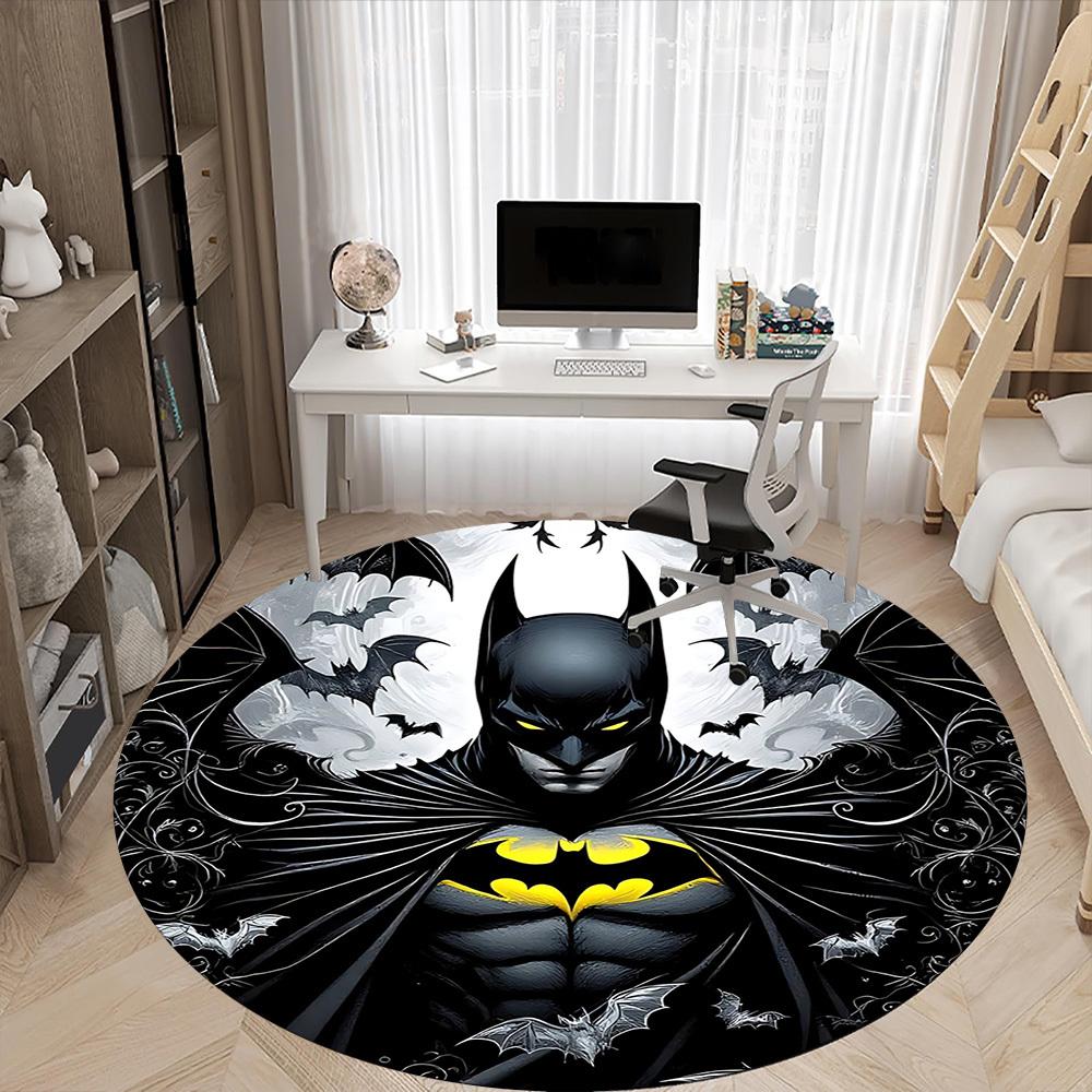 1pc Batman Office Round Area Rug, Under Office Chairs Bedroom Living Room Home Decor, Room Deco, Available in Various Sizes