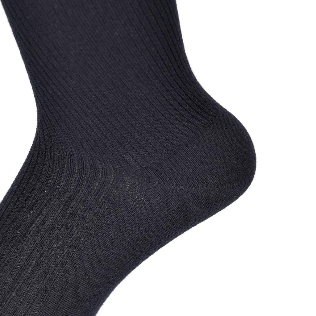 Fukusuke School Socks Size 22 (Crew Length), Antibacterial, Odor-Resistant, Moisture-Wicking, Quick-Drying, 5-Pair Set, Girls, Black, (22-24cm)