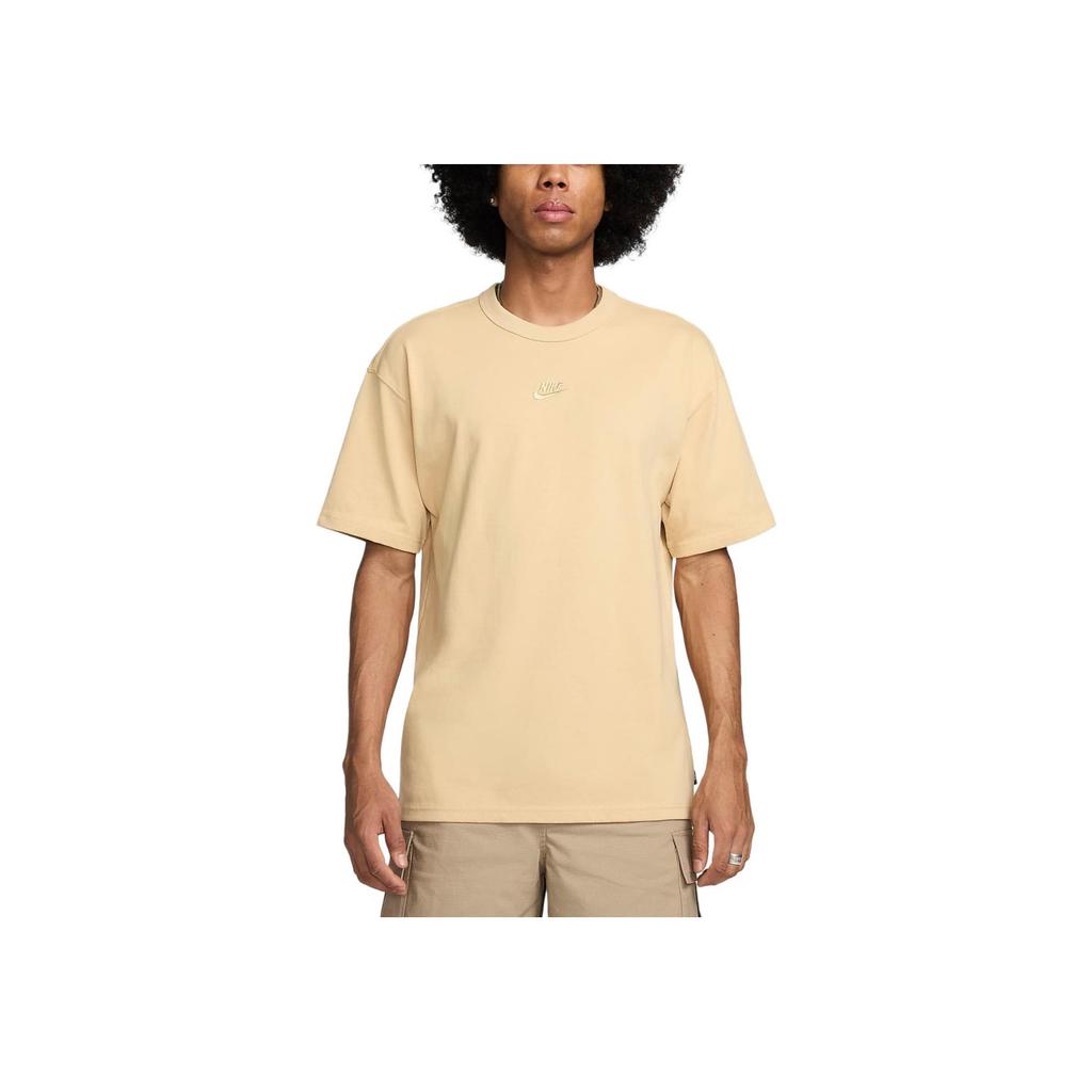 Nike Sportswear Premium Essentials Solid Color Logo Crew Neck T-Shirt Men Tops Sesame-Brown DO7393-252