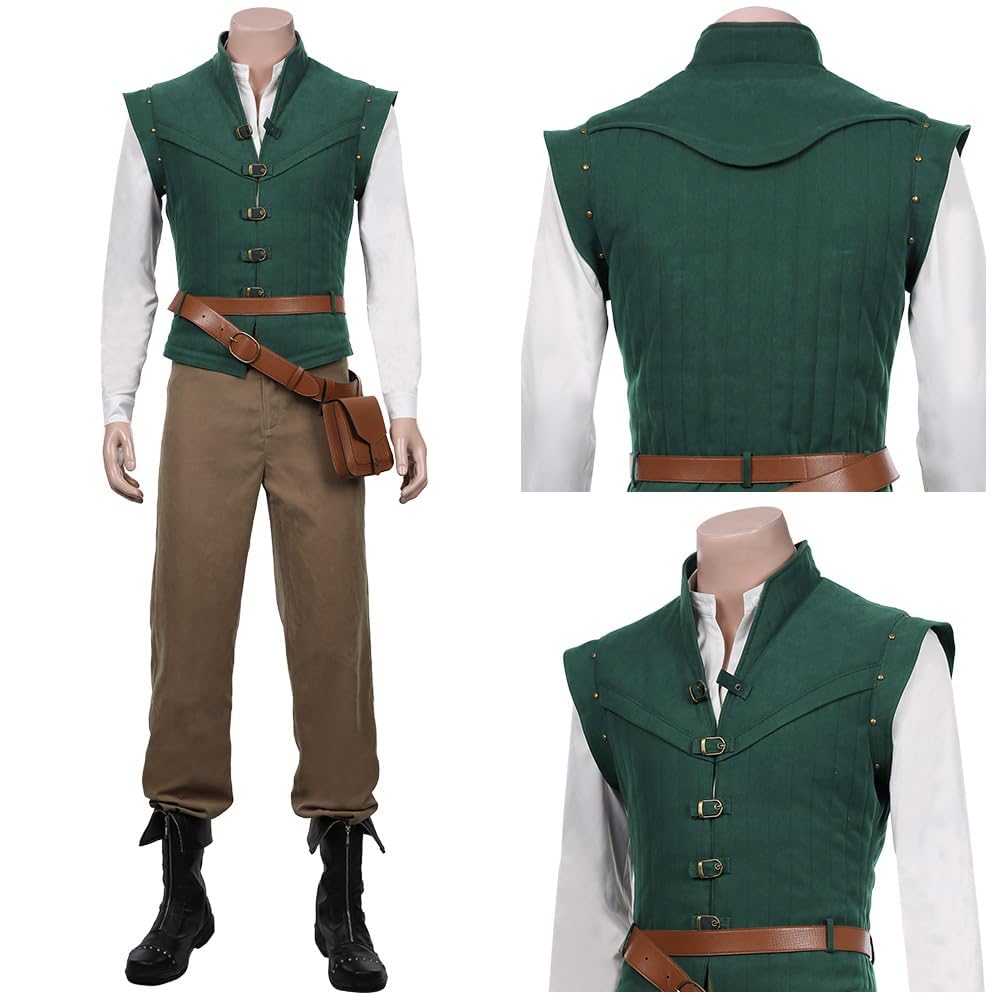 [mrcos] Flynn Rider Cosplay Costume for Men, Casual Wear, Halloween, Adult Costume, Events, Christmas, Amusement Parks (Small)