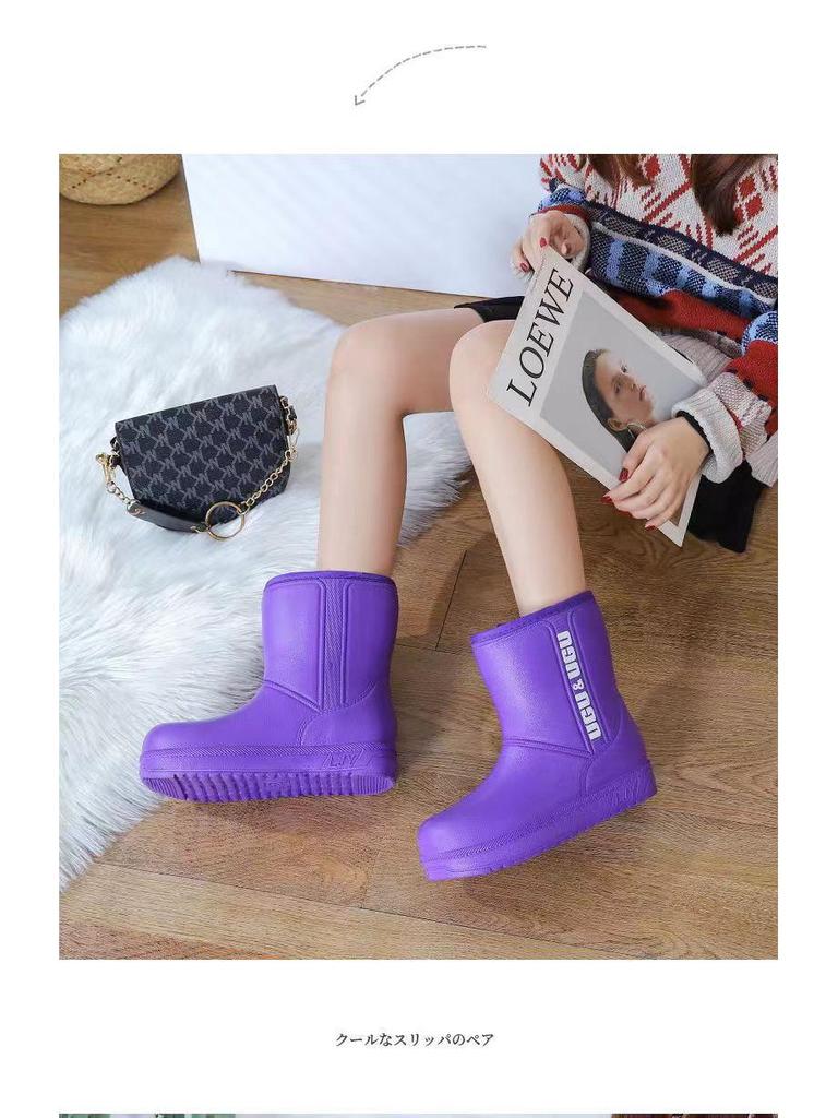 Ultra-Light Women's Waterproof Winter Fleece-Lined EVA Boots for Cold Storage, Livestock, Car Washing, and Snow - Warm, Thick, and Cold-Proof.