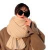 New Solid Color Handmade Gift Christmas Scarf Women's Winter Thickened Versatile Knitted Wool Scarf Men