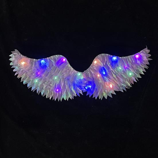 Kids Angel Wings Costume Prop Lighting Up Feather Wings Lightweight Fairy Wings for Cosplay Christmas Pageant And Stage Performance