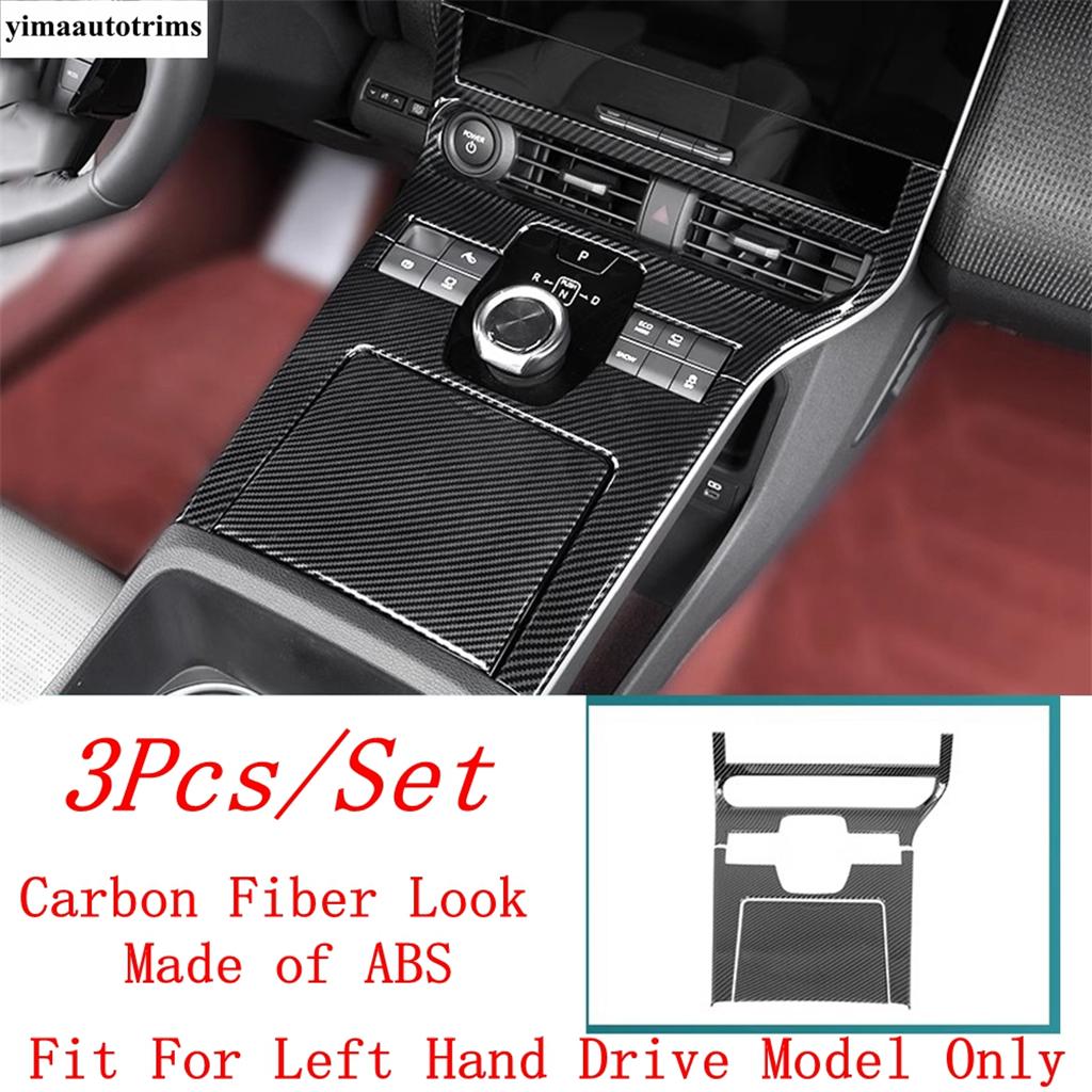 For Toyota BZ4X EA10  - 2025 ABS Carbon Fiber Look Center Console Gear Shift Panel Cover Trim Sticker Interior Accessories Carbon Fiber Look