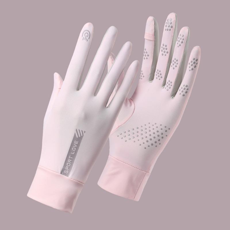 Sunscreen Gloves Summer Driving Women Summer UV Protection Non-slip Riding Electric Vehicles Thin Sunshade Ice Silk Breathable Dew Finger