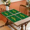 Christmas Imitation Linen Placemat - Heat Insulating Napkin for Western Cuisine Decor