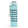1PC Spanish Quote Text Art 750ml Color Plastic Sports Water Bottle Leakproof Flip Straw Lid Suitable for Sports Office Home Use