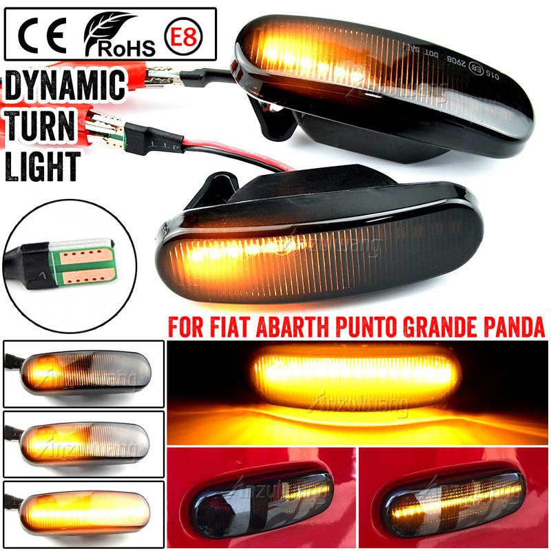 For Fiat Panda 169 Grande Punto Inkl. Evo Doblo Fiorino Linea Idea Dynamic LED Side Marker Light Repeater Lamp