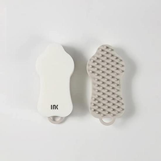 

INK by HARIO TRD. Pet Brush, Rubber Brush, Long Hair, Off-White, for Dogs, Cats, and Long-Haired Breeds