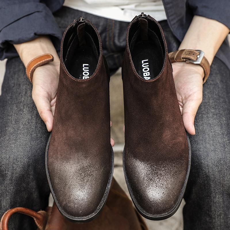 

[Антисезон собирает утечки] Ботинки Martin ретро деловые кожаные ботинки молодежный тренд антимеховые повседневные короткие ботинки Челси мужские 45 темно-коричневого