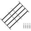 Window Security Grille with 4 Horizontal Bars 3 Pcs 63 114 Cm