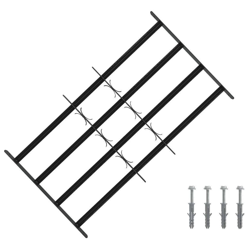 Window Security Grille with 4 Horizontal Bars 3 pcs 63 114 cm