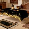 New Year Tablecloth Waterproof Oil Proof Night Sky Star Moon Pattern Dining Table Cover Elegant Winter Home Kitchen Party Decor
