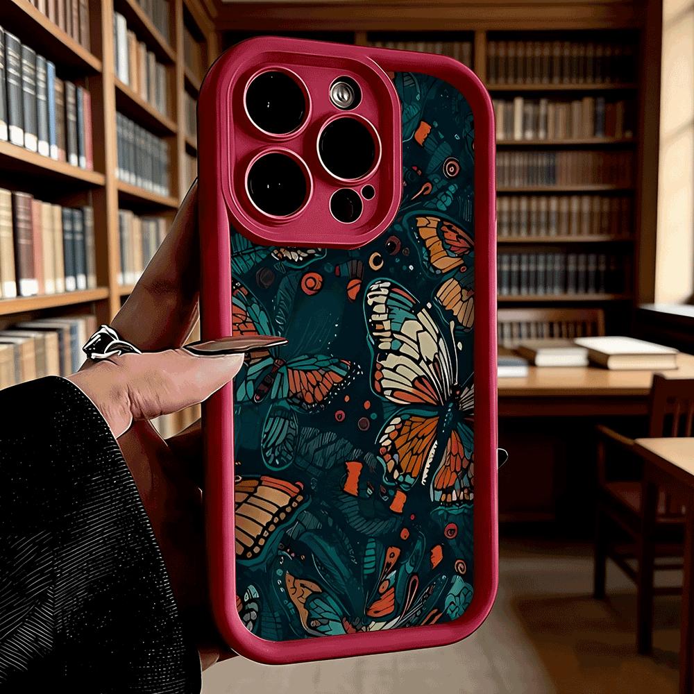 Dark Monarch Butterfly Shockproof Soft Phone Case For Xiaomi Redmi Note 15 14 13 12 11 10 9 8 Pro Anti-Slip Anti-Fall Cover