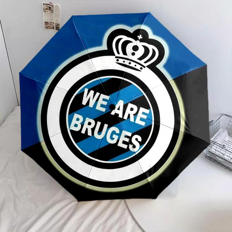 Club Brugge KVpattern, automatic folding umbrella, portable and foldable design, 8 ribs, a Christmas or birthday gift.