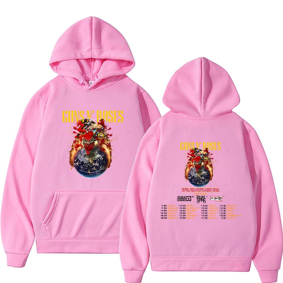 Guns N Roses Tour 2025 Hoodie Fashion Rock Band Streetwear Men Women Vintage Casual Hoodies Unisex High Quality Fleece Pullover