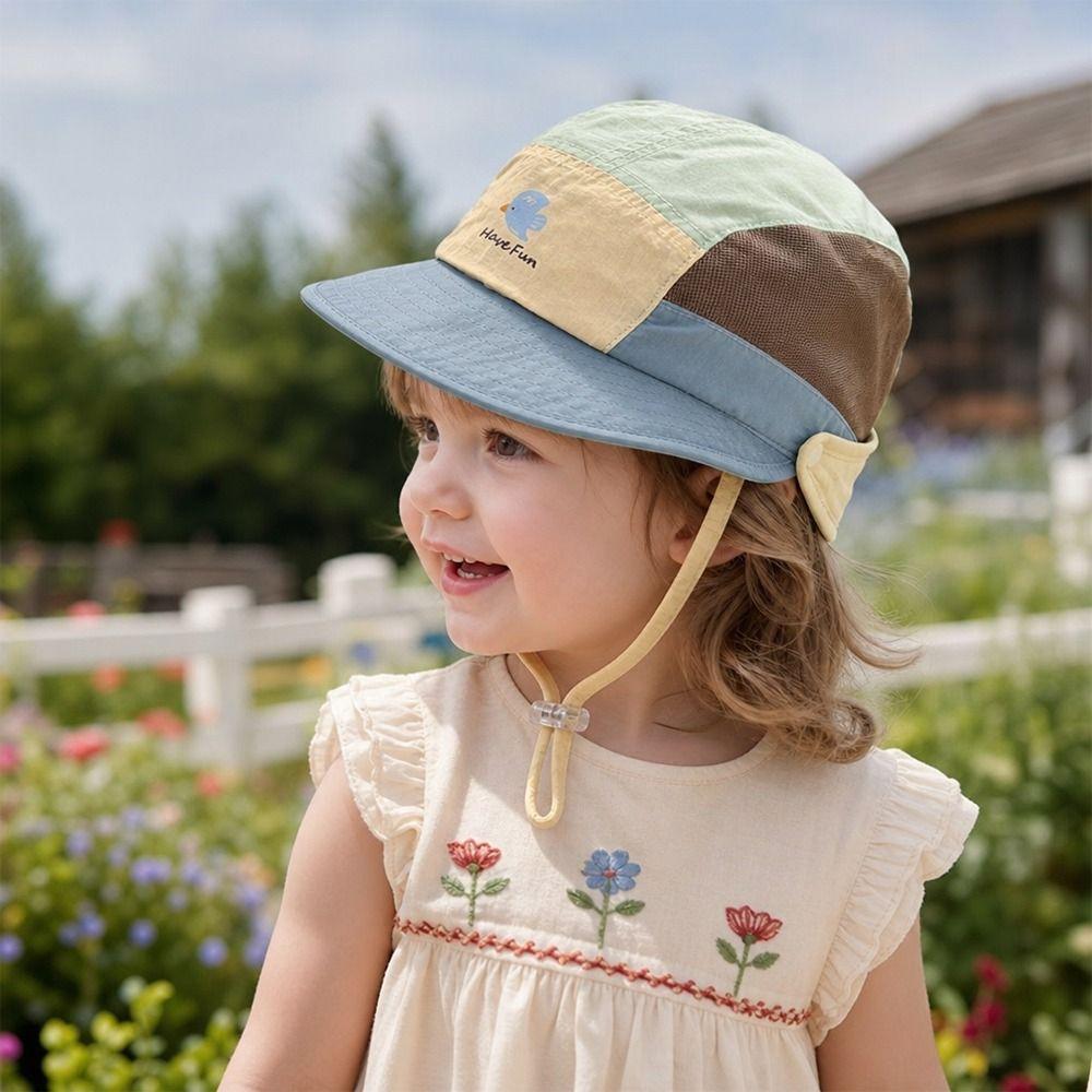 Summer Kids Bucket Hat Quick-Dry Beach Hat Travel Sun Cap Children