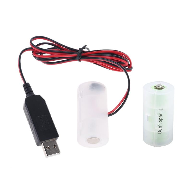 Battery Eliminator USB Power SupplyCable Replace 1.5V C Battery for Radio Electric Toy Clock LED Strip Light Calculator