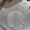 3PC Women's Fashion Geometric Round Necklace Earrings Zircon Set Suitable for Wedding, Party, Festival Gifts-4251