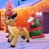 LED Christmas Inflatable Reindeer Sleigh with Santa Ornament Decoration