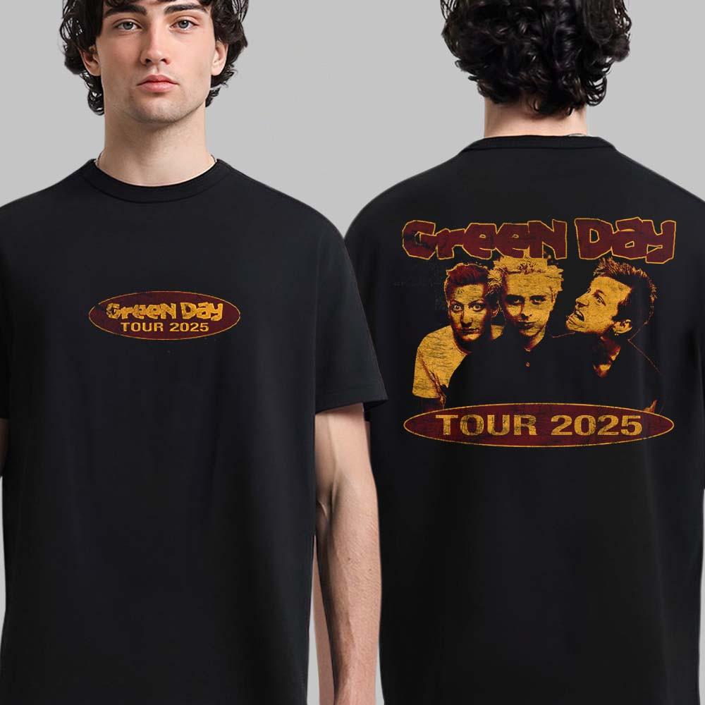 Green Day 2025 Tour Asia And Australia Merch Skateshop Photo Tour Black Tshirt Unisex T-Shirt XL
