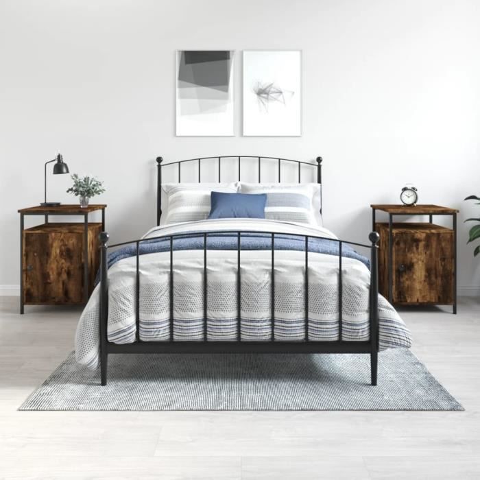 VidaXL Bedside Tables 2 Pcs Smoked Oak 40x42x60 Cm Engineered Wood 825868