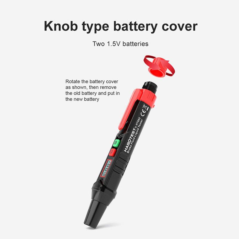 1pc Brake Tester Pen LCD Brake Fluid Oil Tester Dust Prevention Brake Fluid Tester 2x1.5v AAA Battery Auto Brake Fluid Tester